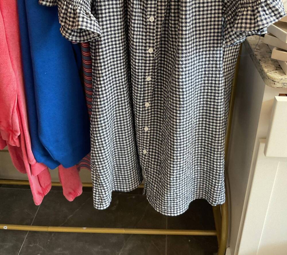 NEW THINGS BETWEEN women's gingham dress in blue